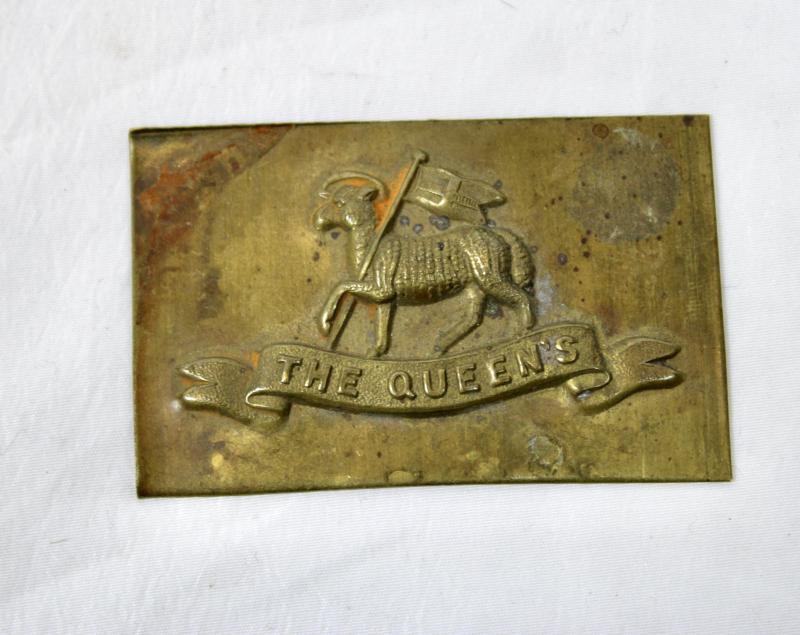 Queens Regiment Brass  Plague