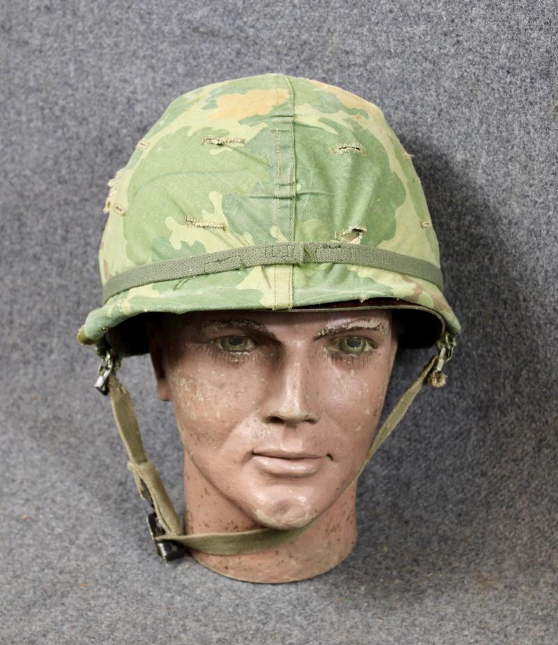 U.S. M1 Helmet & Mitchell Camouflage Cover