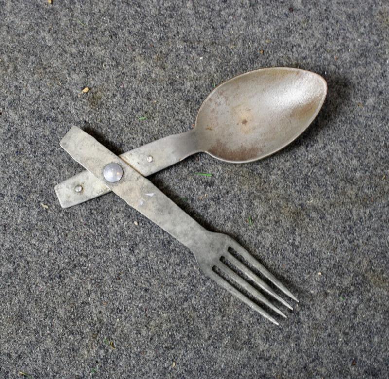 German  Army Folding Fork & Spoon Set