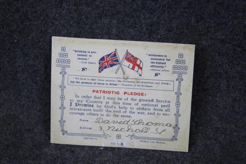 Reproduction Royal Navy Patriotic Pledge Card