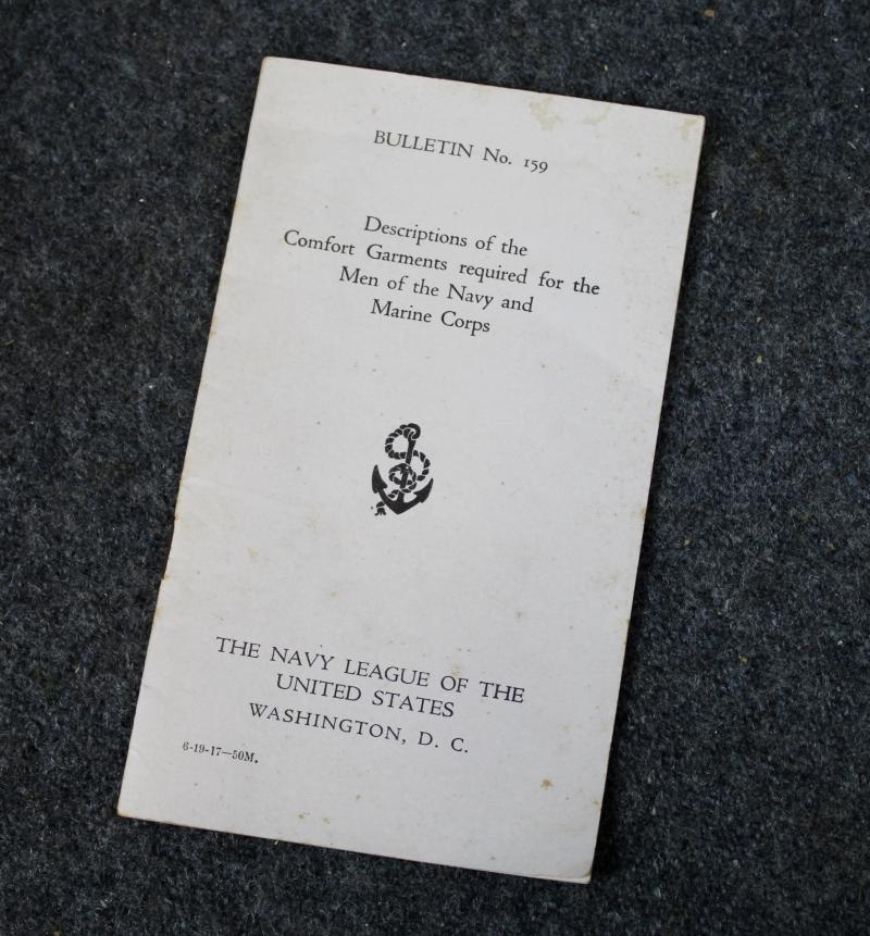 WW1 U.S. Comfort Garments Manual