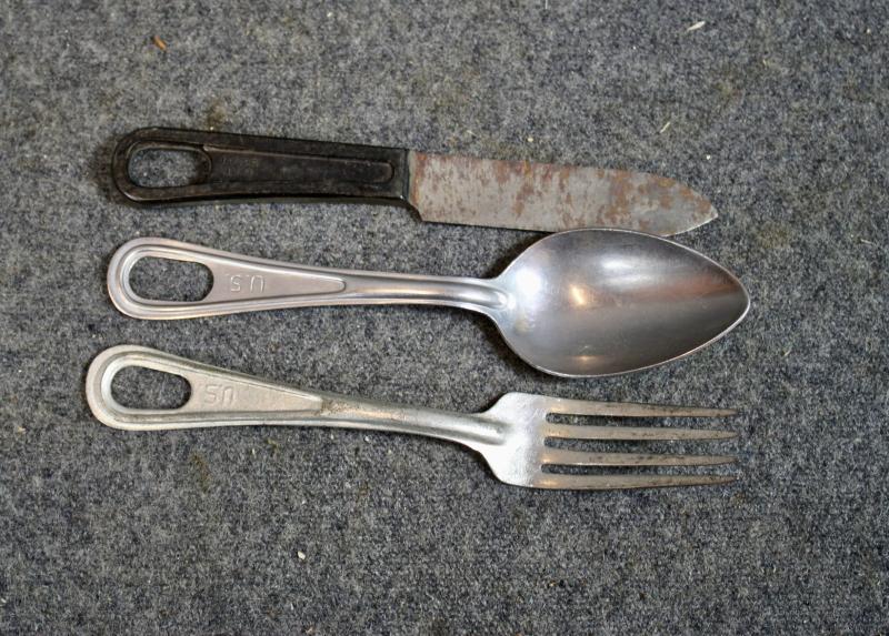 U.S. M1926 Knife, Fork, Spoon Set & Leather sheaths