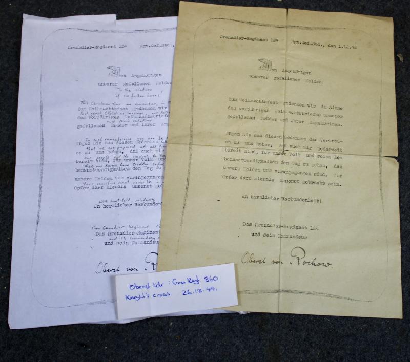 WW2 German Army Regimental  Christmas Message