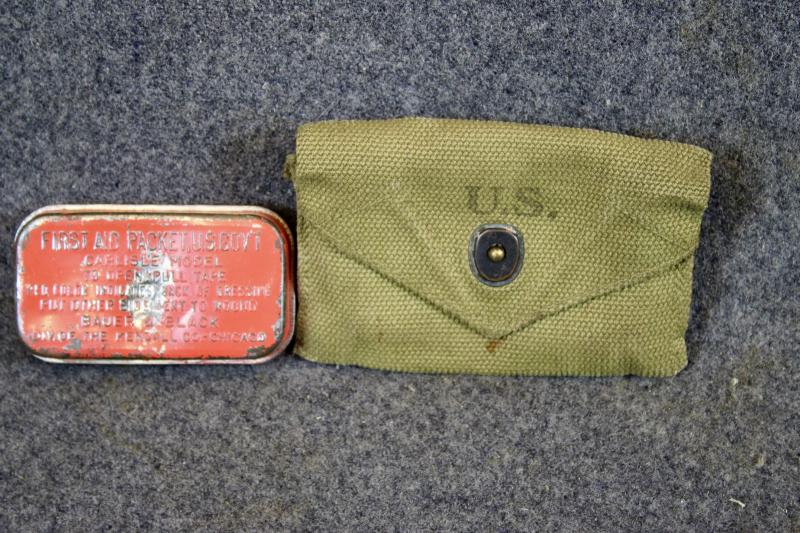 U.S. M1942 Field Dressing Pouch & Carlisle Field Dressing Tin