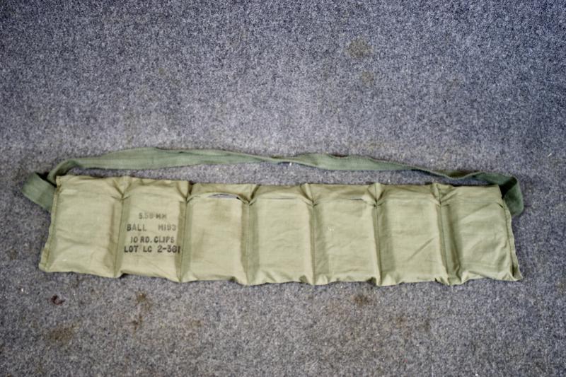 U.S. Ammunition Bandolier & Seven Dummy M16 Magazines